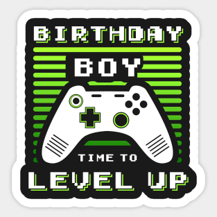 Birthday Boy Time to Level Up Video Game Birthday Gift Boy Sticker